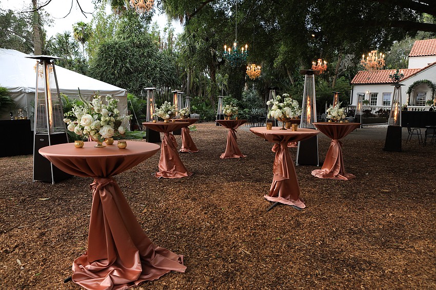 Guests mingled outside before the program's start.