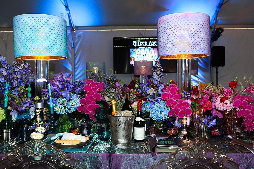 The tent's interior had a intricate stained glass aesthetic.