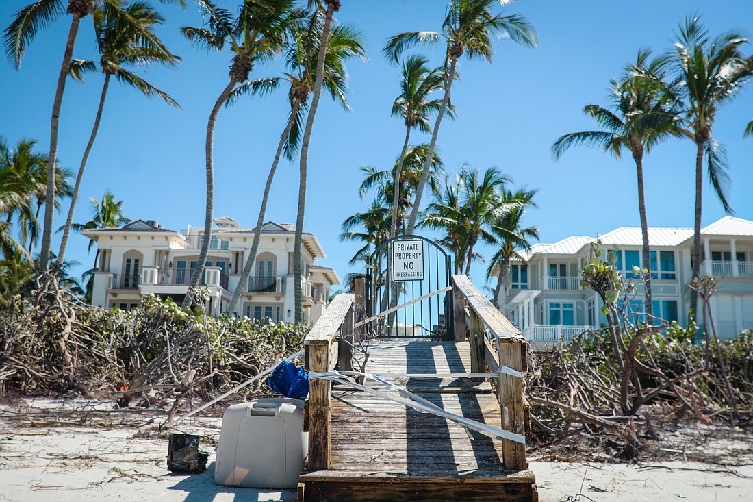 Damage caused by Hurricane Ian.