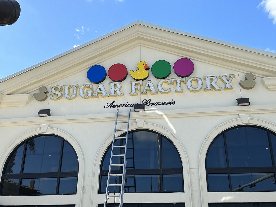 The Sugar Factory American Brasserie name is up on the Big Island Drive restaurant that was built in 2012 for lease to Brio, which closed in January 2020.