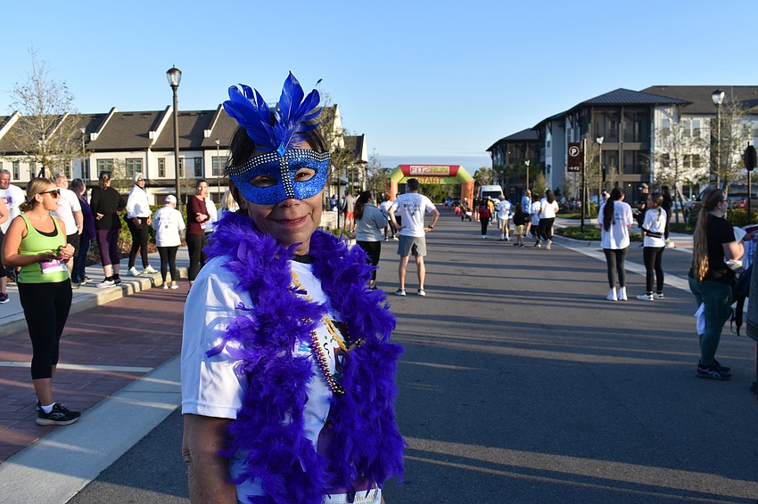 Sarasota's Anna DeFerrari is looking festive before the Run for the Beads.