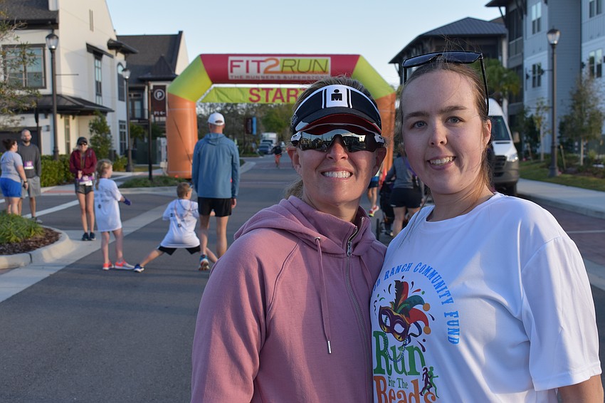 Tracy and Hayley Belote of Lakewood Ranch get ready to line up for the Run for the Beads. Almost 300 runners participated.