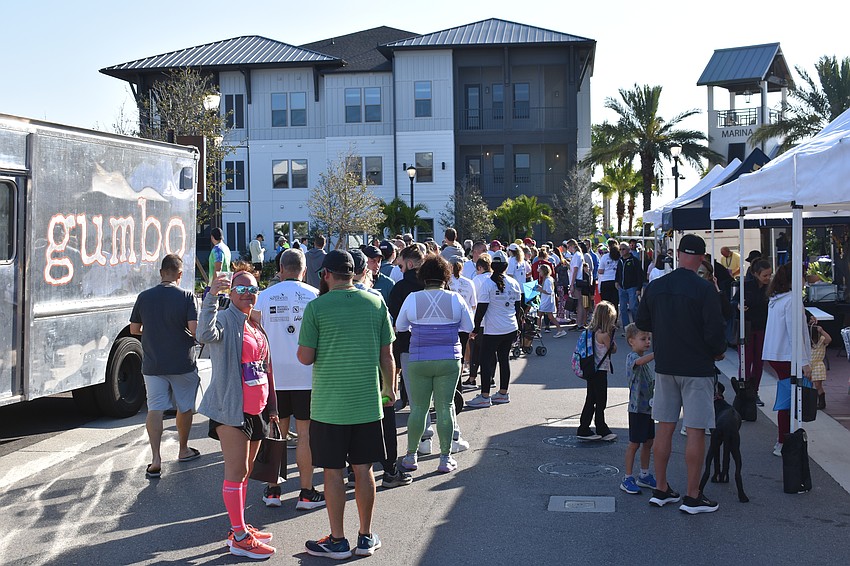 Runners enjoyed some Mardi Gras specialties after the race.