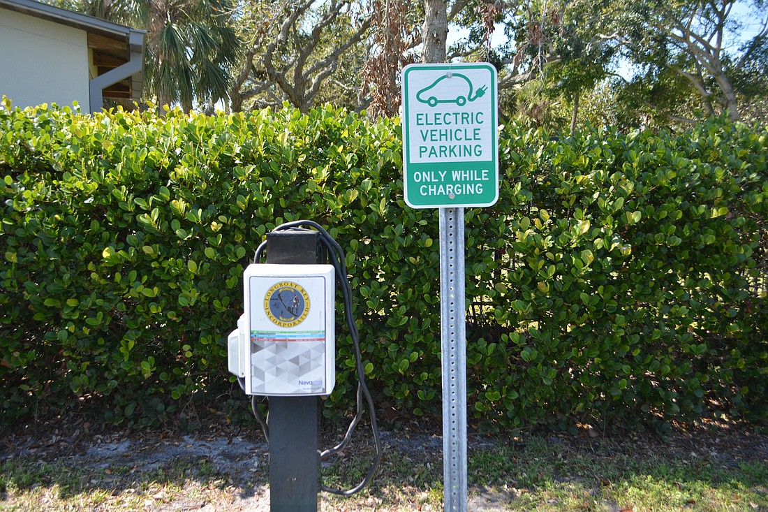 The town has one free level two charging station available to drivers at Bayfront Park.