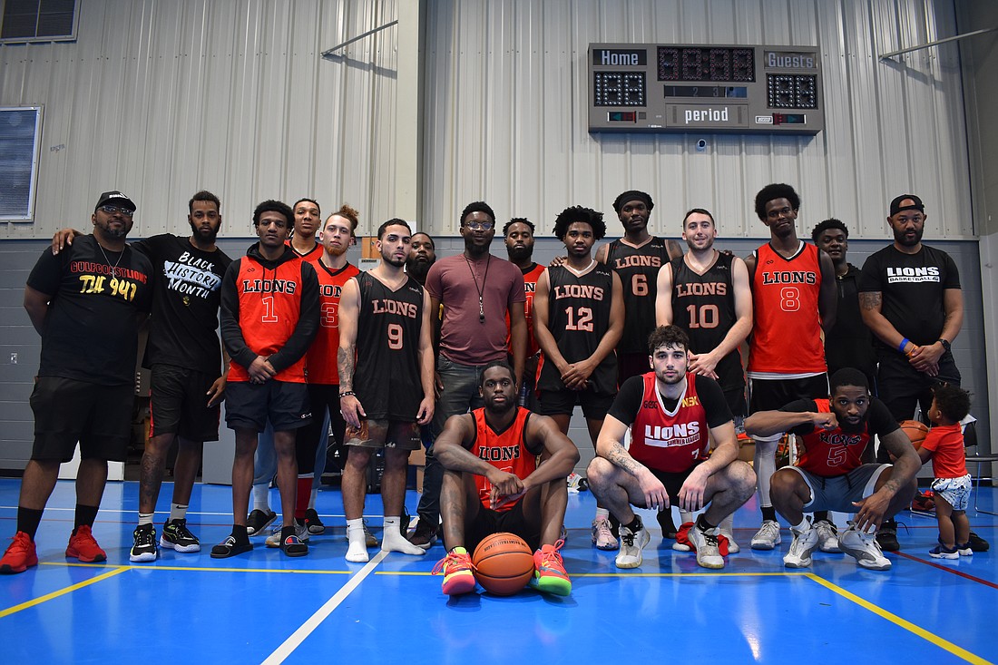 The Gulf Coast Lions' on their last day of training camp at Newtown Estates Gym.