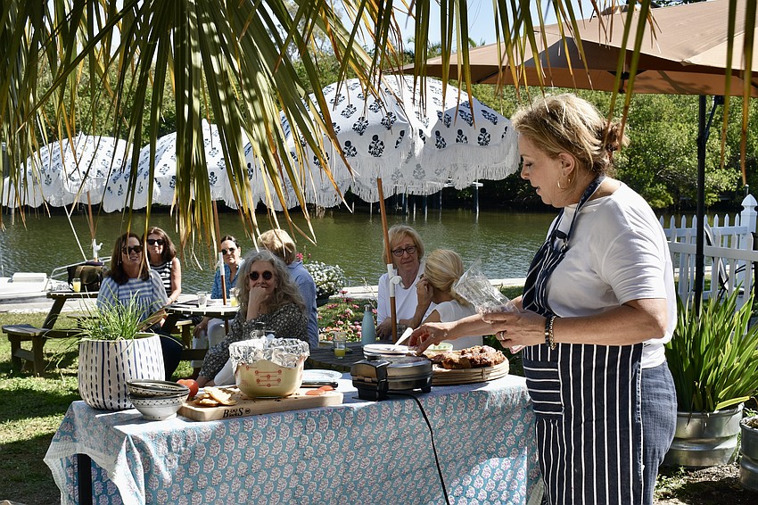 Chef Tina Anderson puts together a waffle board.