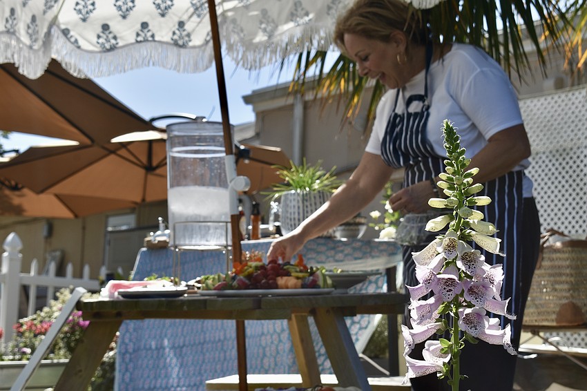 Chef Tina Anderson leads a class on brunch boards at Driftwood Beach Home & Garden.