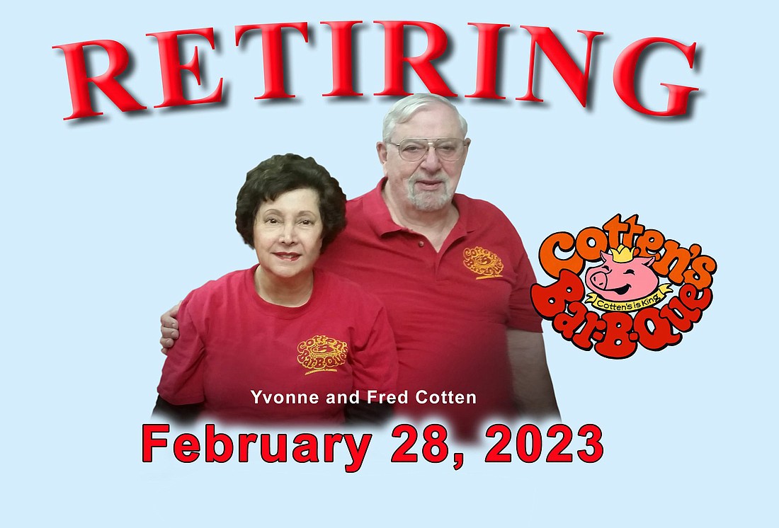 Cotten’s Bar-B-Que owners and spouses Yvonne and Fred Cotten Jr. posted this image on their restaurant's Facebook page.