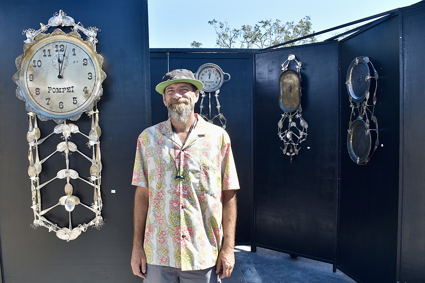 Vince Pompei makes clocks out of old silverware and plates.