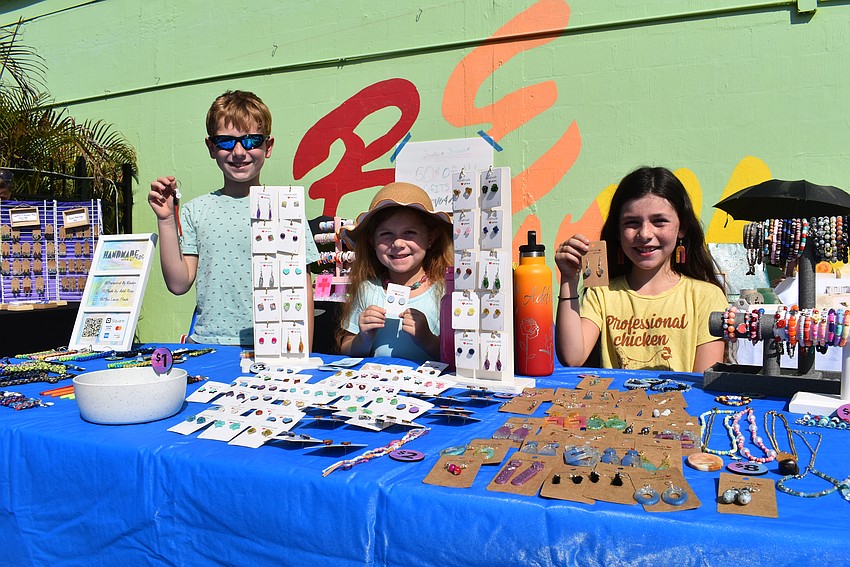 Kaden, Lacey and Addilyn Jernigan sells their handmade items.