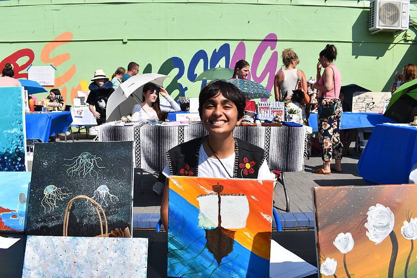 Rise and Shine owner Lila Pamnany sells her artwork.