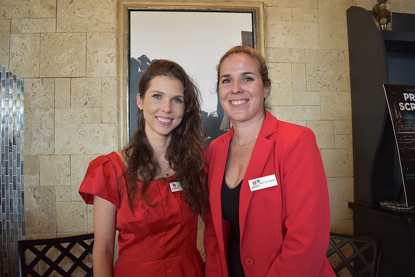 Junior League of Sarasota Committee Chairs Caroleen Brej and Kari-Jo Koshes end the 46th Annual Tour of Homes with a celebratory happy hour at CinéBistro on Feb. 25.