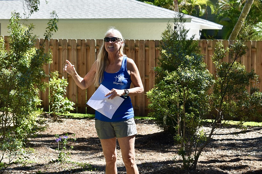 Co-chair Terri Driver welcomes the crowd.