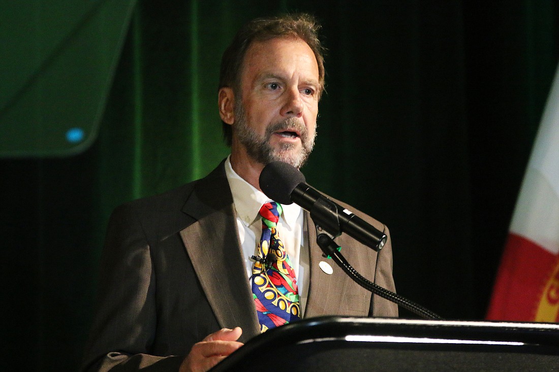 County Council Chair Jeff Brower delivers the 2023 State of the County address on Tuesday, Feb. 28. Photo by Jarleene Almenas