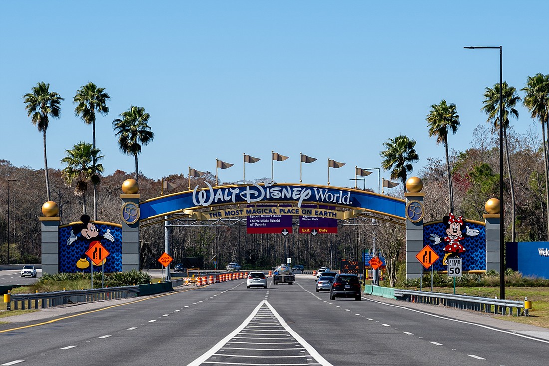 A Walt Disney World entrance in Orlando. Photo from Adobe Stock