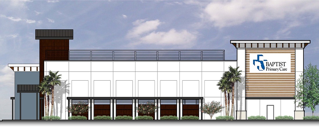 Baptist Health plans to open a primary care office in the former Office Depot in the reconfigured Mandarin Landing shopping center.