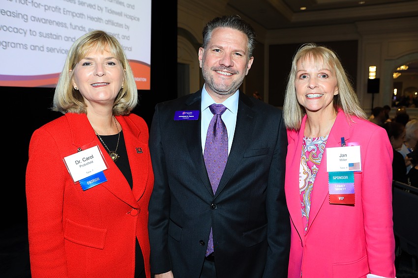Carol Probstfeld, Empath Health president Jonathan Fleece and Jan Miller