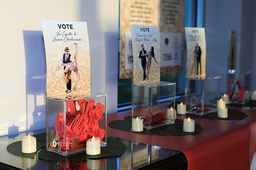 Guests entered raffle tickets to vote for the winner.