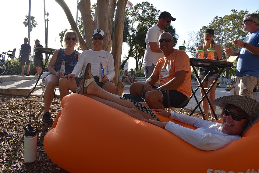 Barbara and Ben Scagnetti and Jacques and Nicole Guy left their guitars back home, but brought their love for Blues at Downtown Sarasota Blues Festival.