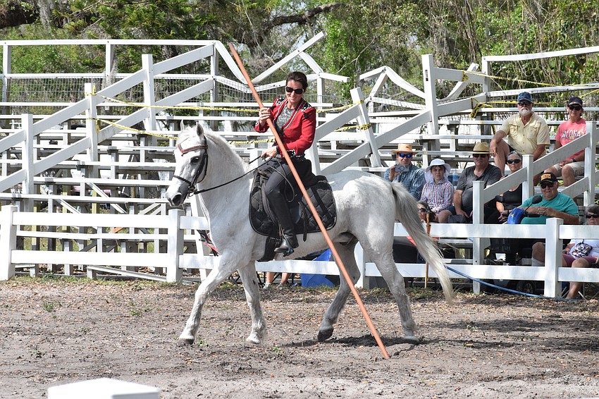 Rebecca McCullough performs a Spanish discipline.