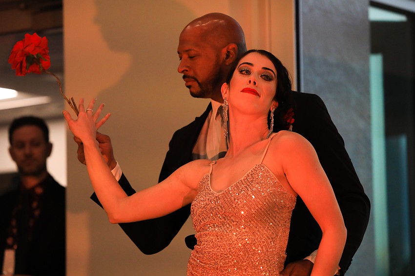 Mayor Kyle Battie & Juliana Cristina dance for the crowd.