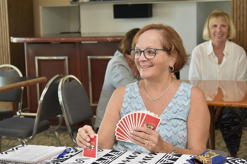 Pat Soskolne plays Canasta.