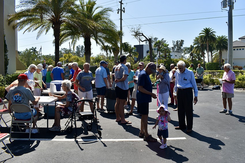 Church members and neighbors gather for a barbecue at Christ Church.