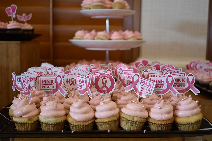 Pink desserts for breast cancer awareness.