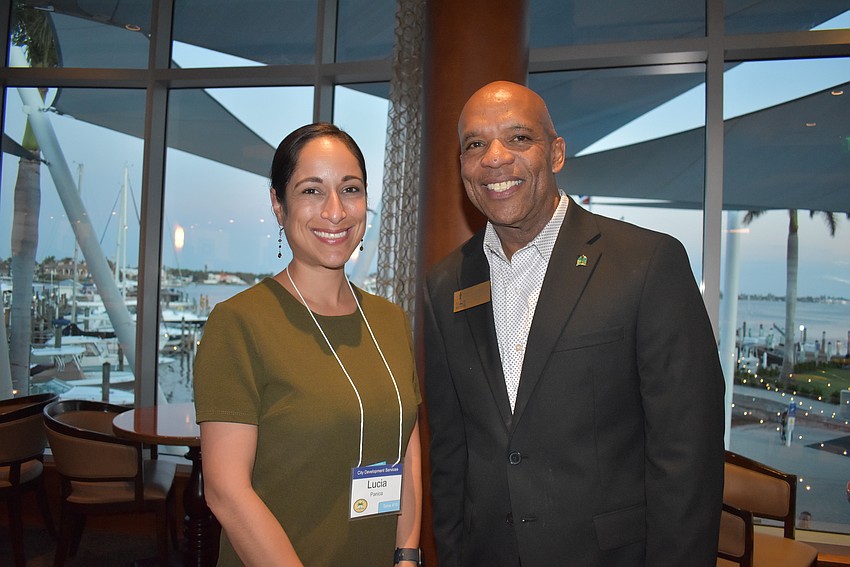 Sarasota City Development Services Director Lucia Panica and Sarasota City Manager Marlon Brown.