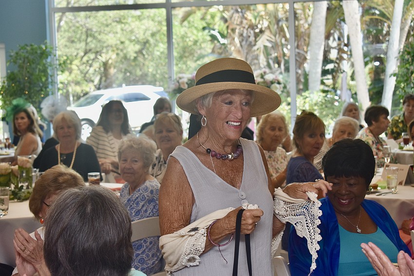 Connie DiMaggio is first up for the models.