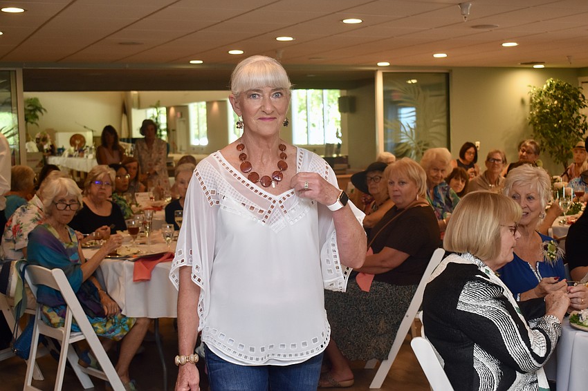 Debbie Kintzley in a two-piece top from White House Black Market.