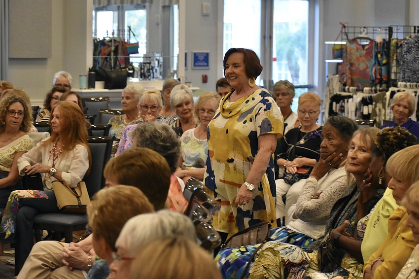 Cascade's Sue Rosenfeld shows off a colorful outfit.