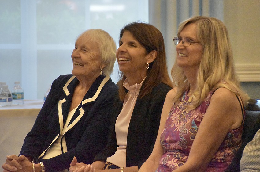 Cascades' Irene Baggio, Veronica Perry, and Veronica Cooper enjoy the show.