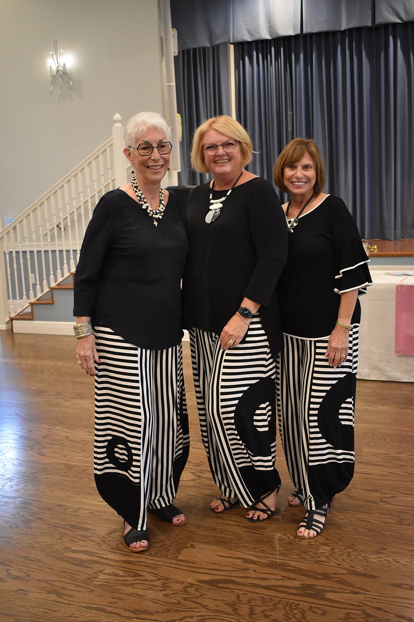 Cascades' Terry Passarelli, Millie Fischer, and Marsha Bloomfield arrived in matching outfits they purchased at the previous fashion show.