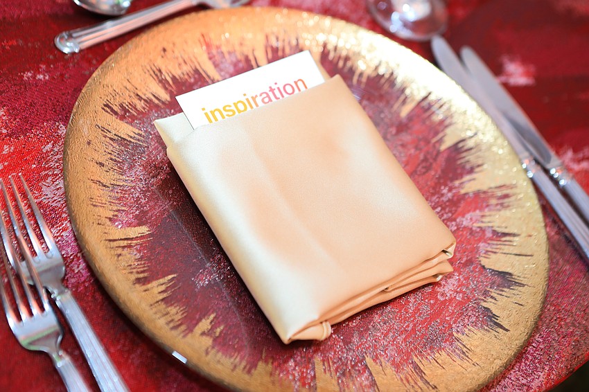 Guests enjoyed dinner in a tent space outside the Van Wezel.