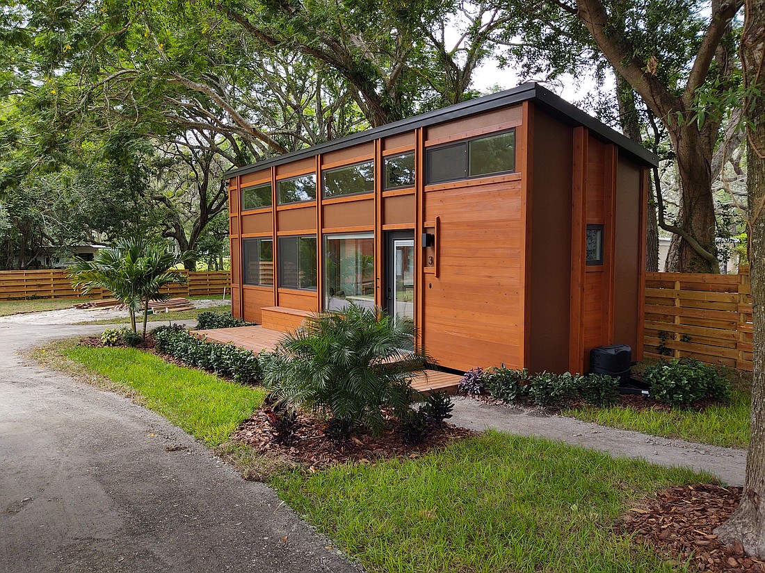 Escape Tampa Bay Village tiny homes range in size from 400 to 800 square feet.