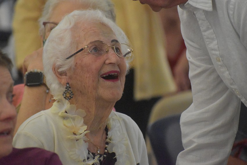 Shirley Goodman celebrates her 100th birthday party at the Senior Friendship Centers.