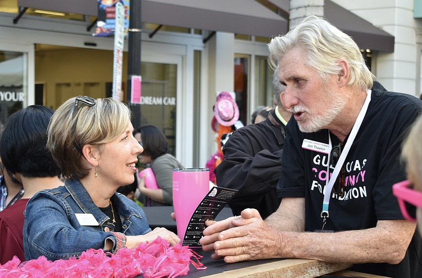 Selby Gardens Chief Operating Officer Wendy Deming catches up with Director of Community Investment at Gulf Coast Community Foundation Jon Thaxton.