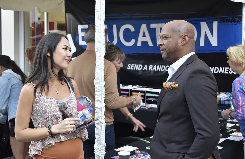Director of Strategic Initiatives at DreamLarge Julia Groom and Mayor Kyle Battie