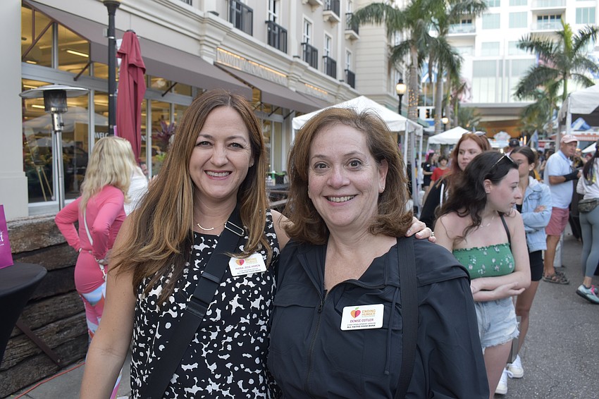 Chief Program Officer at All Faiths Food Bank Maria Jose Horen and Chief Development Officer at All Faiths Food Bank Denise Cotler.