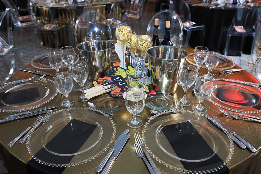 Hundreds enjoyed dinner in a tent space outside the college.