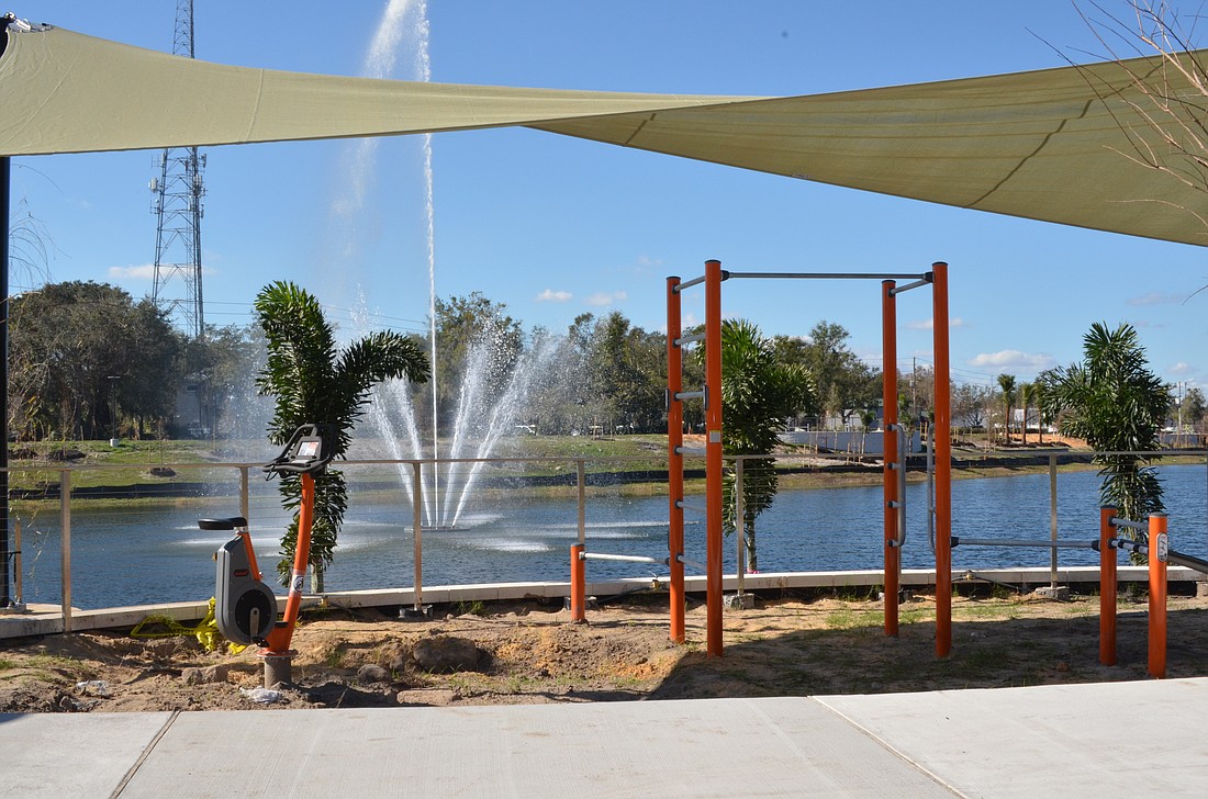 Finishing touches were being added to the new wellness park in January.