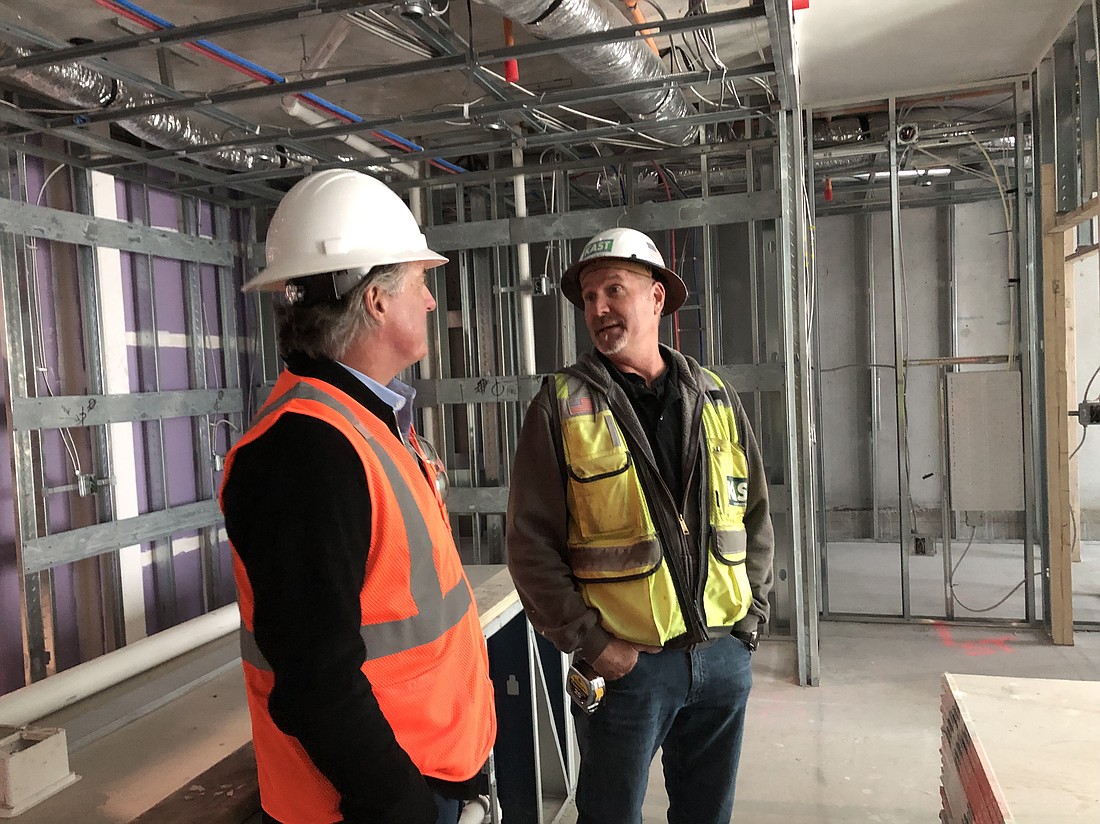 Tooey Courtemanche, founder, CEO and president of Procore Technologies, toured the construction site of a 351-unit Tampa apartment complex on a March 20 visit.