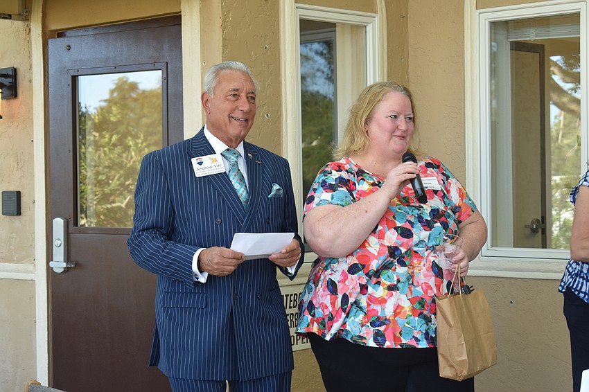 Andrew Vac and Dr. Kitt Hill as she introduces herself and her business, AcuMed Wellness & Acupuncture.