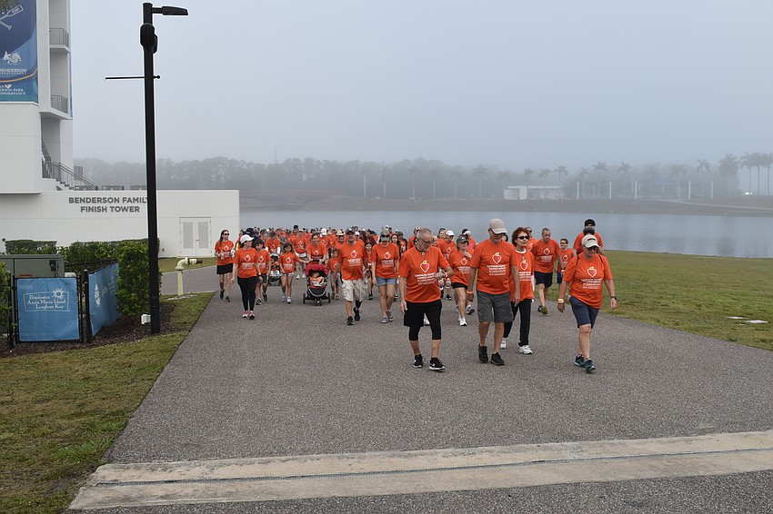 The walk begins at the Benderson Family Finish Tower.