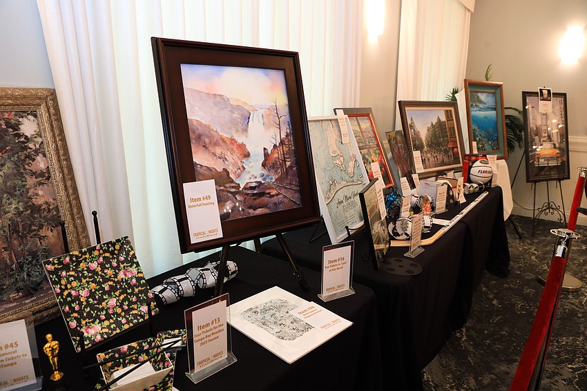 Guests bid on silent auction items.