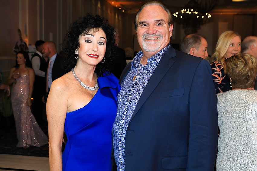 Victoria and Chuck Jacobson brought a splash of color into the evening.