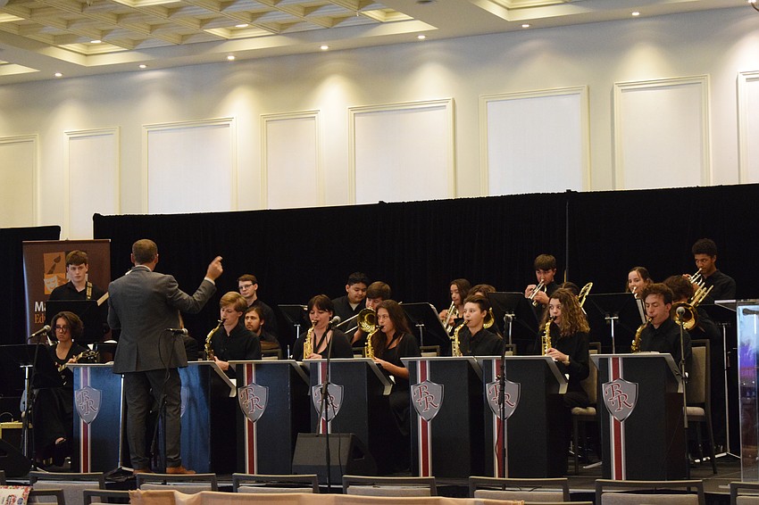 The Braden River High School jazz band performs at Arts Alive.