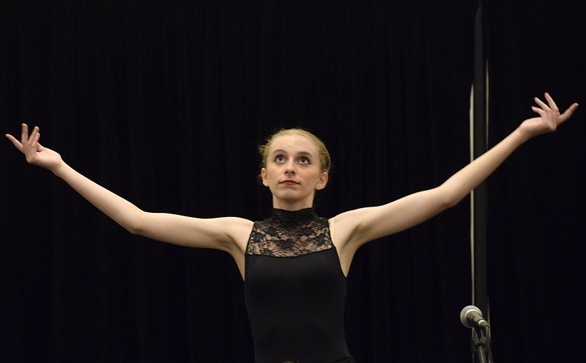 Lakewood Ranch High School's Meghan Pierce gives it her all during a performance with the Lakewood Ranch Mustang Players at Arts Alive.