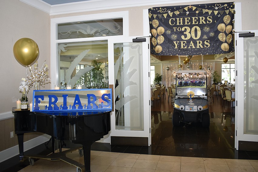 The entrance of the Harbourside ballroom celebrates the Friars.